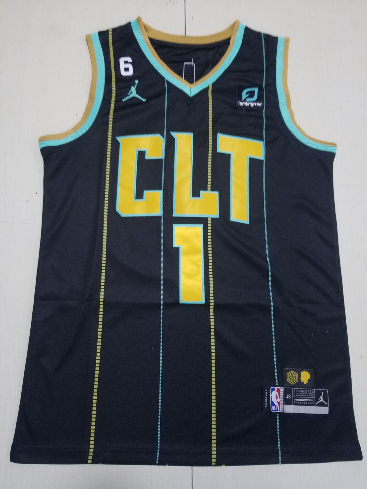 Men Charlotte Hornets #1 LaMelo Ball Jordan Brand Black City Edition 2022 NBA Jersey->detroit pistons->NBA Jersey